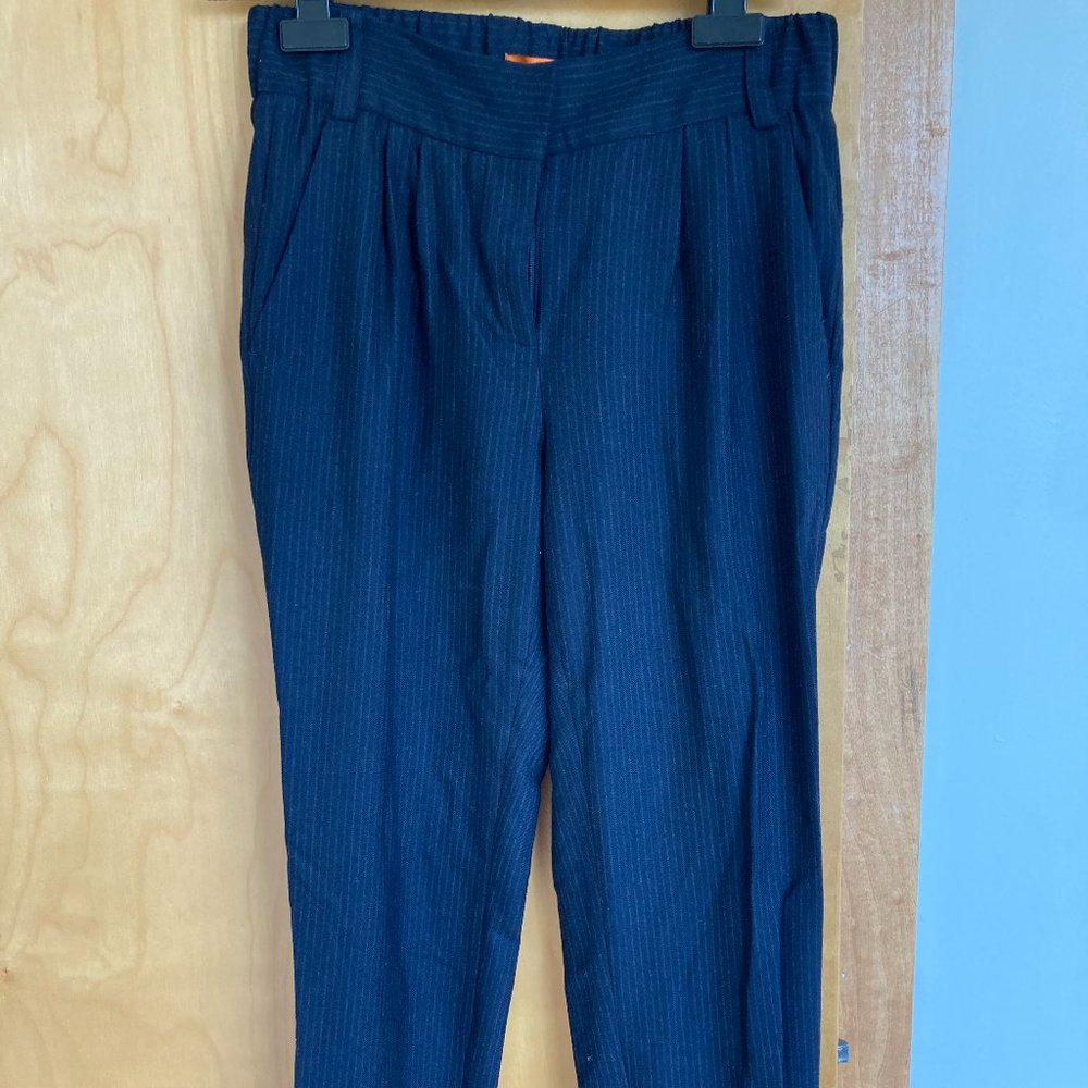 Navy pinstripe wool blend pants Joe Fresh, size 4